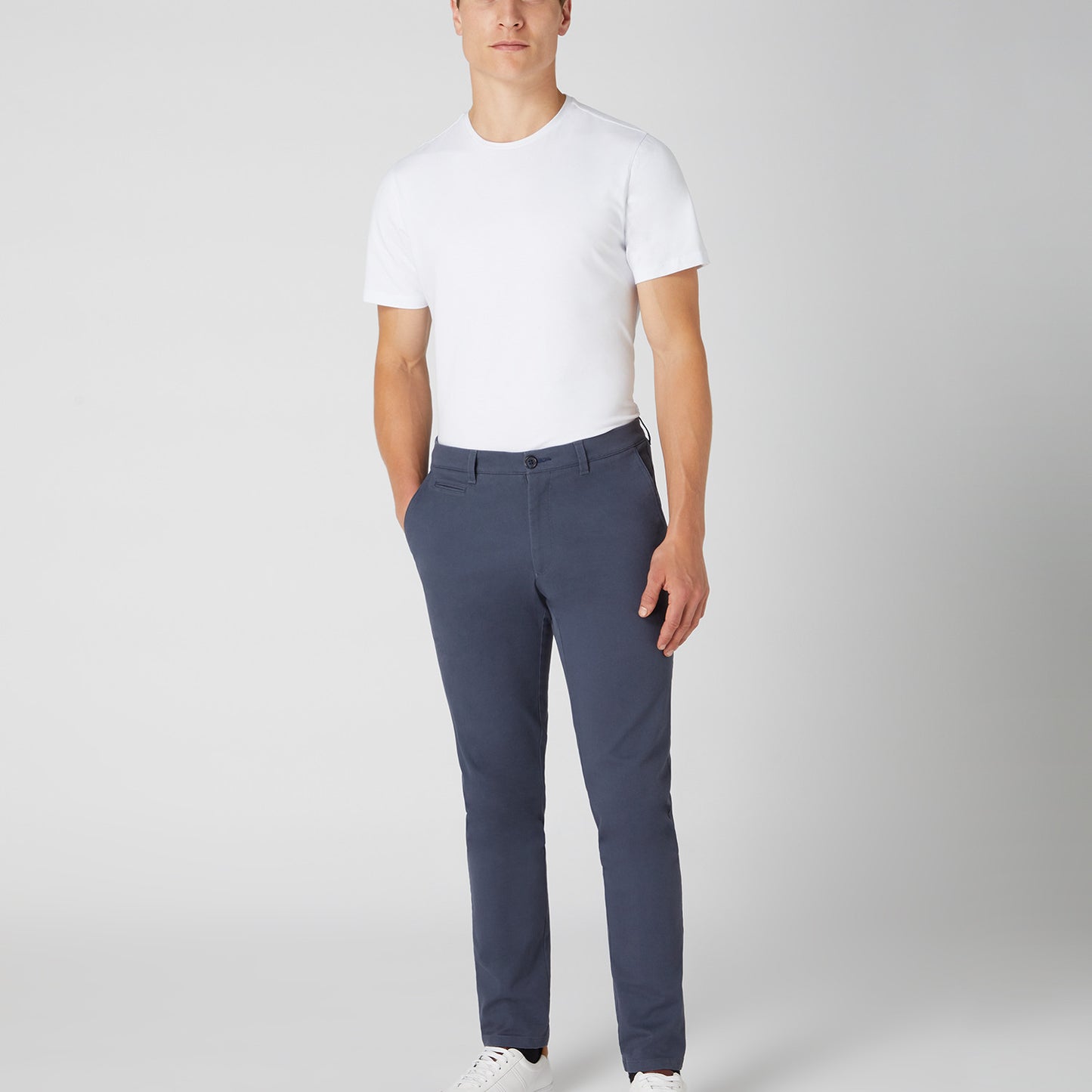 Remus Uomo 60128 26 Blue Slim Leg Cotton Stretch Chino