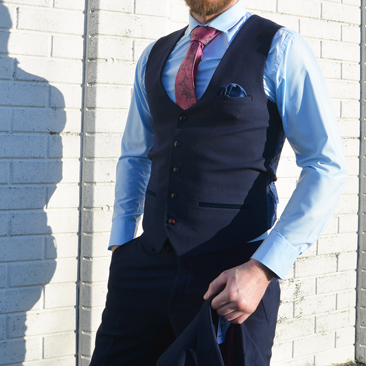 Marc Darcy Bromley Navy Waistcoat
