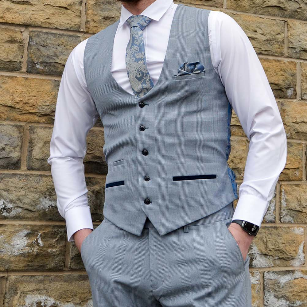 Marc Darcy Bromley Sky Waistcoat