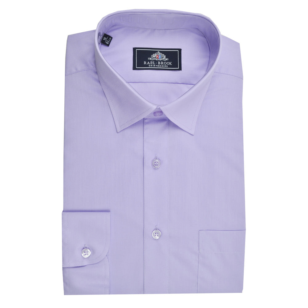 Rael Brook Plain Lilac Long Sleeve Shirt