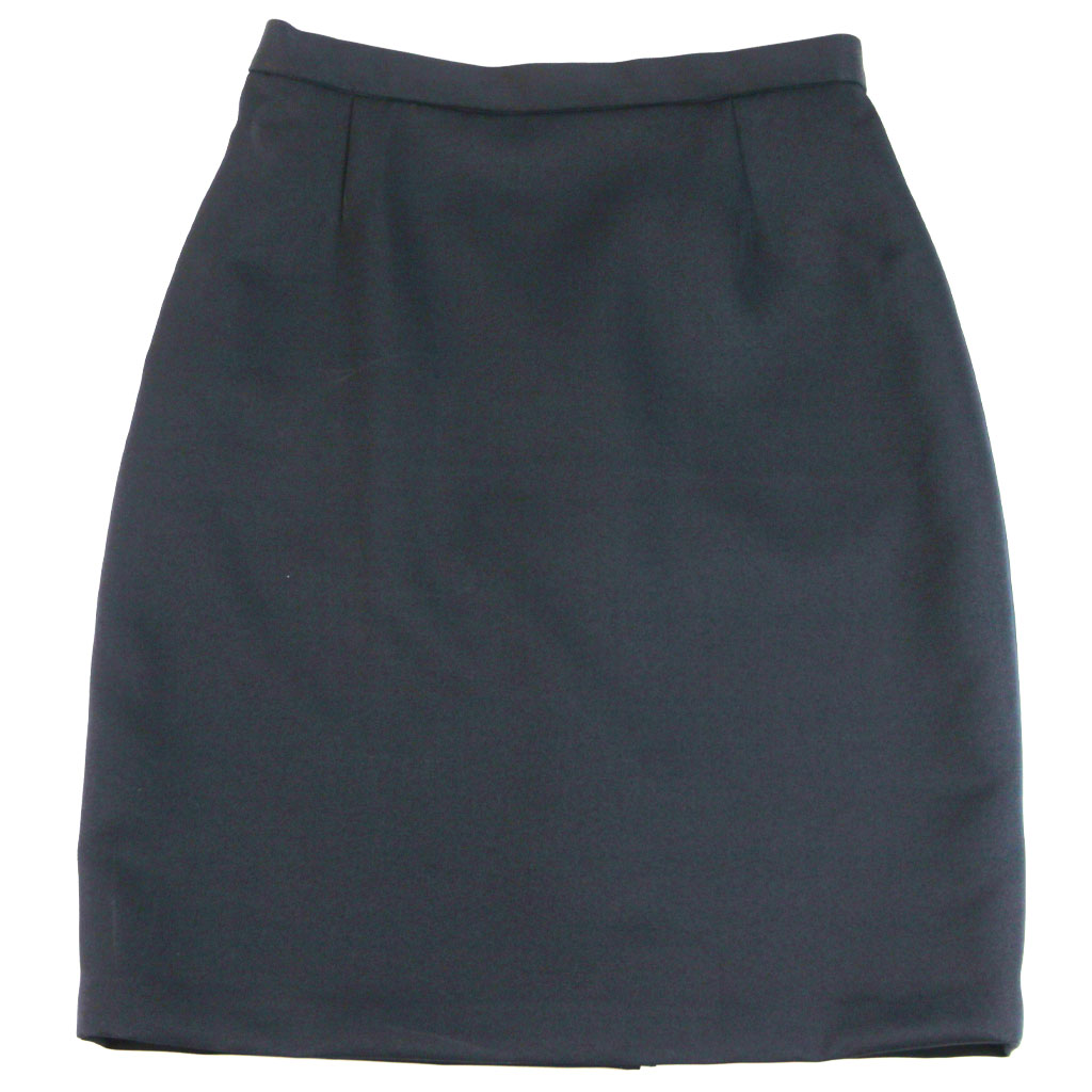 Wallace Navy Straight Skirt With Back Centre Vent