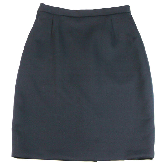 Wallace Navy Straight Skirt With Back Centre Vent