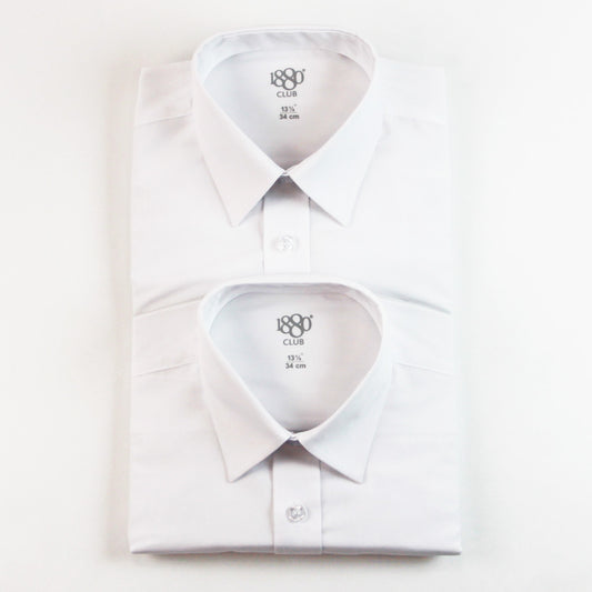 1880 Club Boys Slim Fit White Shirt Twin Pack