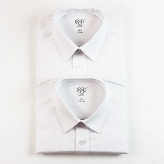 1880 Club Boys Slim Fit White Shirt Twin Pack