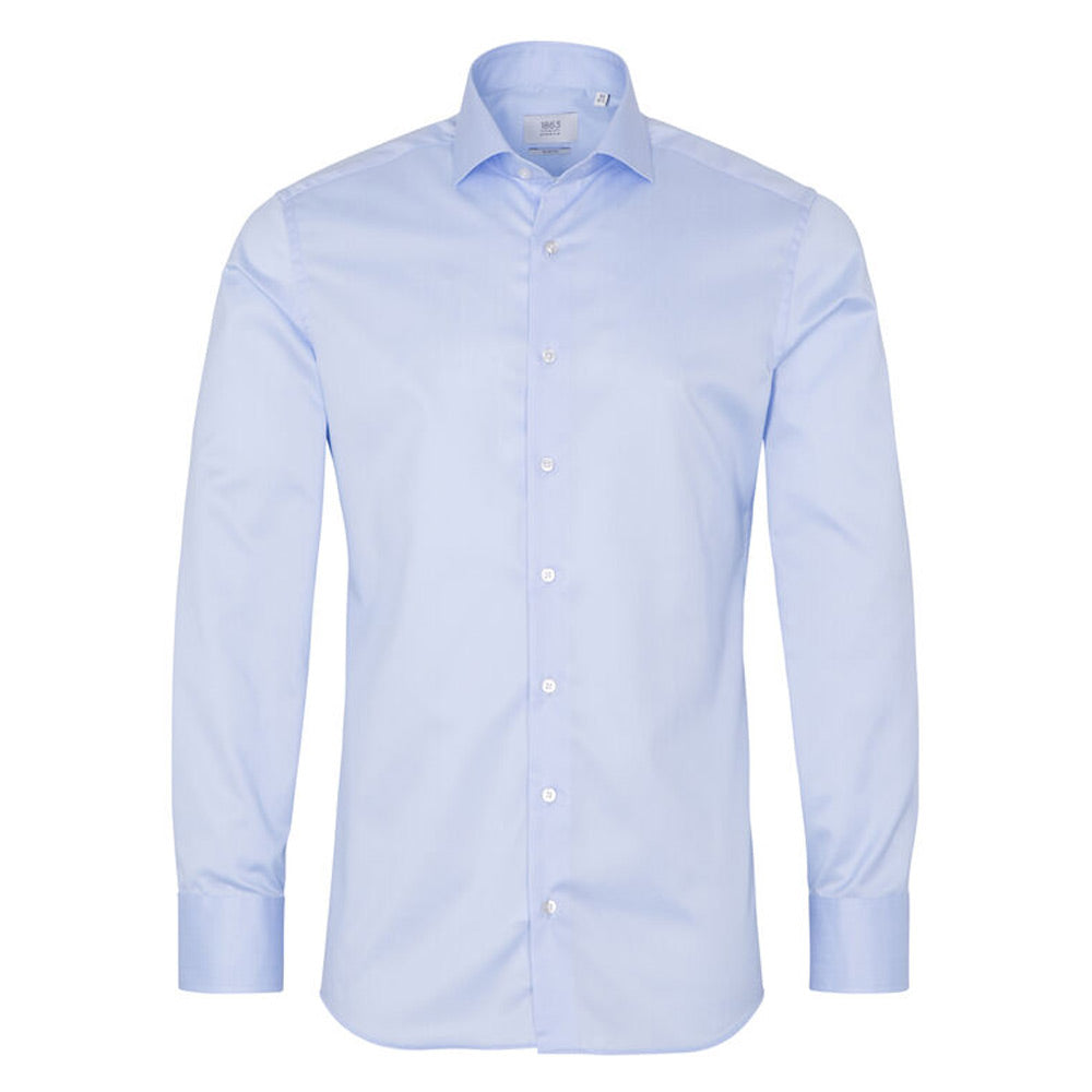 Eterna 8005 10 X687 Modern Fit Blue 2 Ply Long Sleeve Shirt