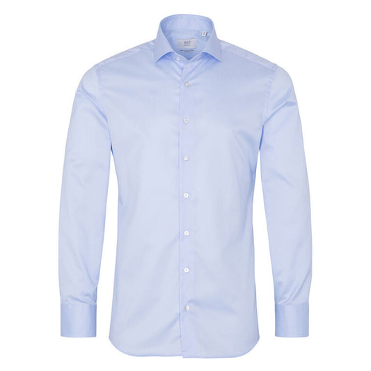 Eterna 8005 10 X687 Modern Fit Blue 2 Ply Long Sleeve Shirt