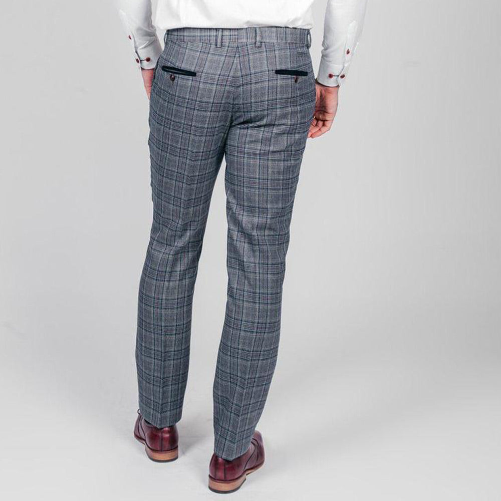 Marc Darcy Enzo Blue Grey Tweed Trouser