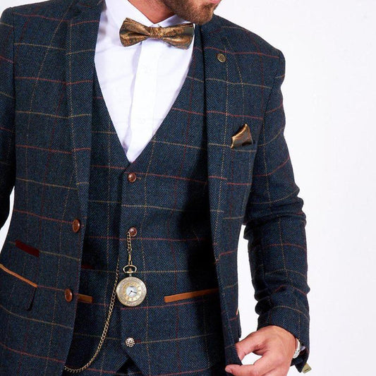 Marc Darcy Eton Navy Blue Tweed Jacket