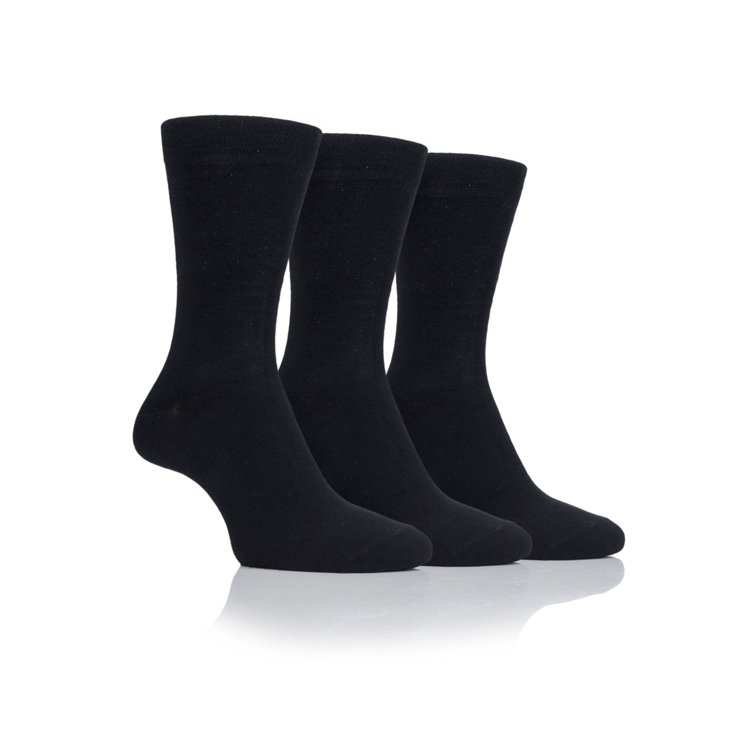 Farah Plain Black 6-11 Sock 3 Pack