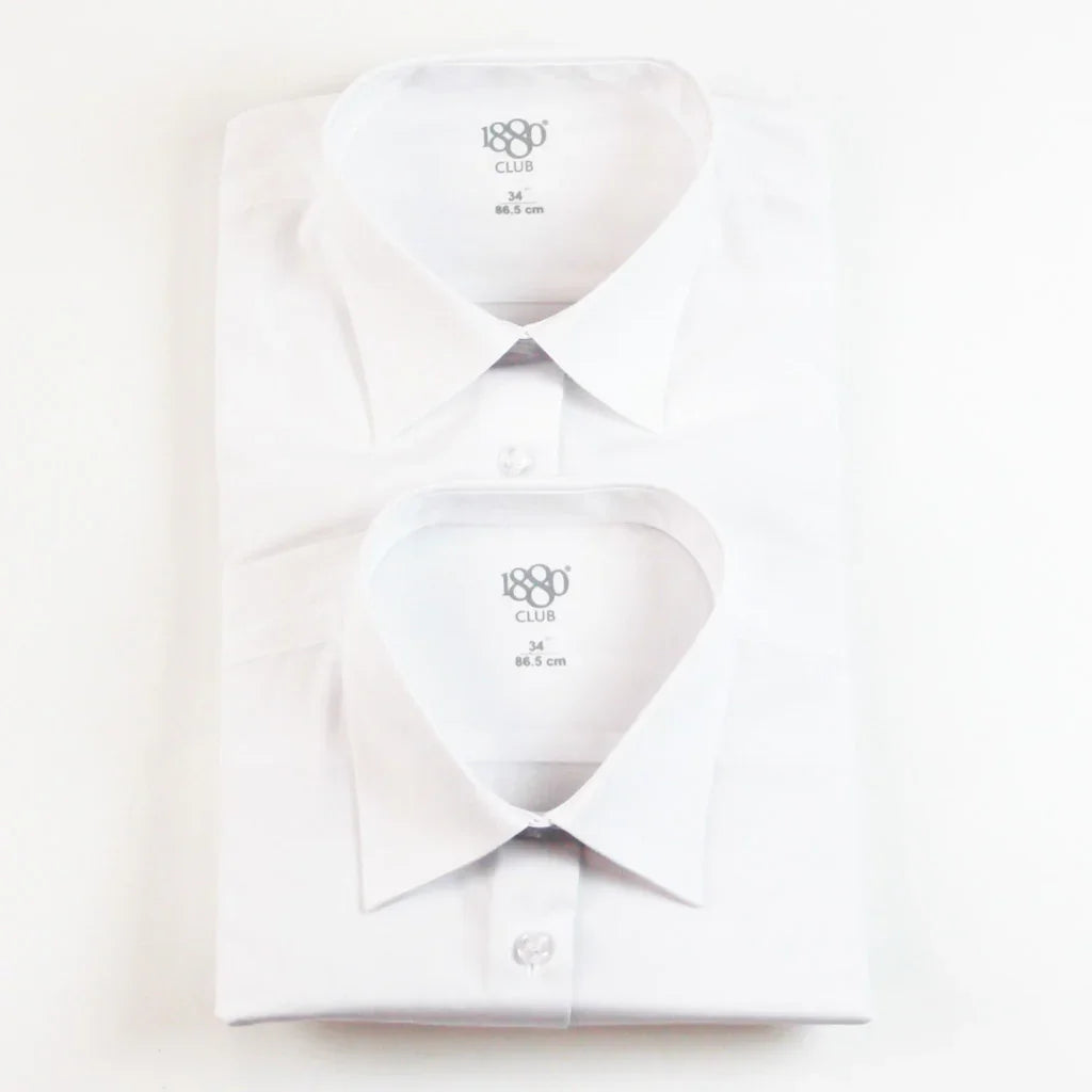 1880 Club Girls Slim Fit White Blouse Twin Pack
