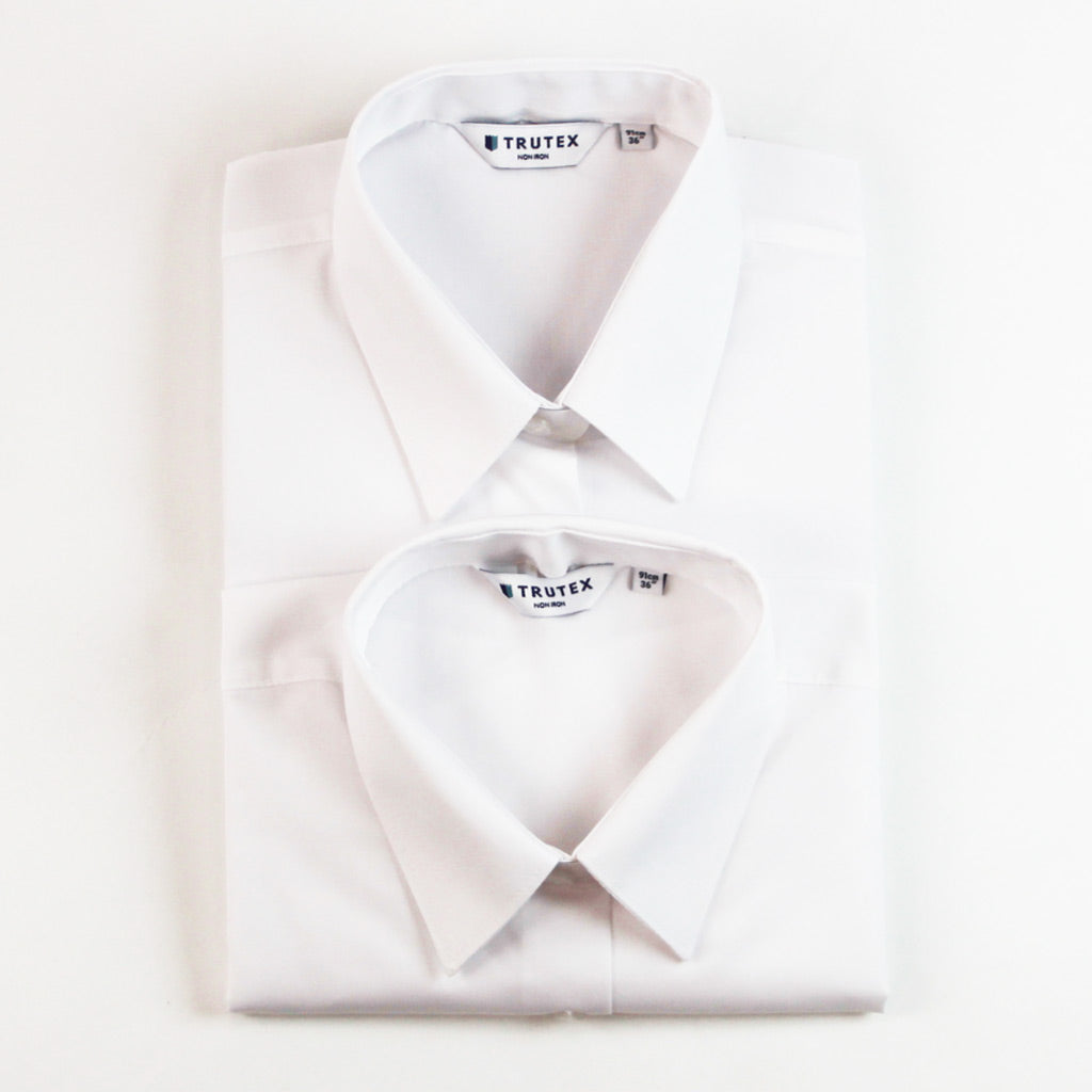 Trutex White Non Iron Girls Short Sleeve Blouse Twin Pack