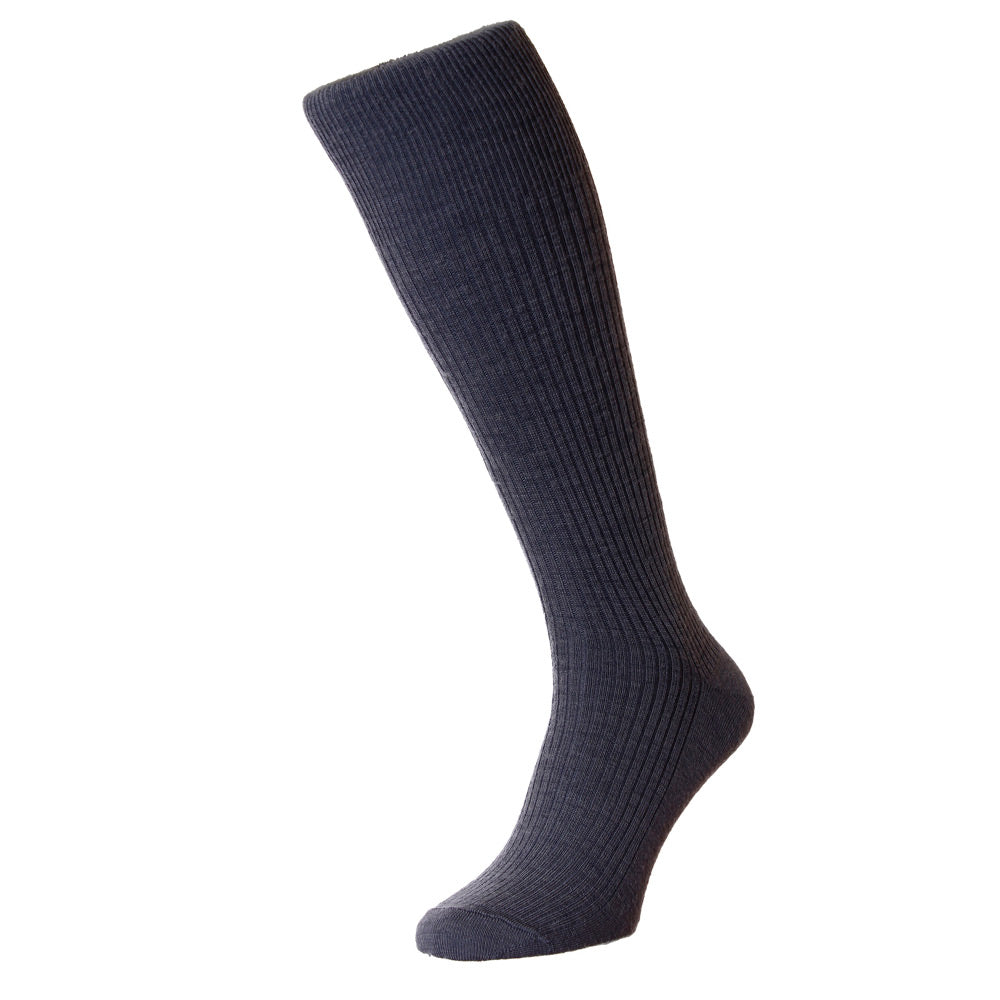 HJ Hall HJ75 Immaculate Half Hose Mid Grey Wool Rich Sock