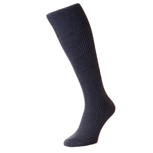 HJ Hall HJ75 Immaculate Half Hose Mid Grey Wool Rich Sock