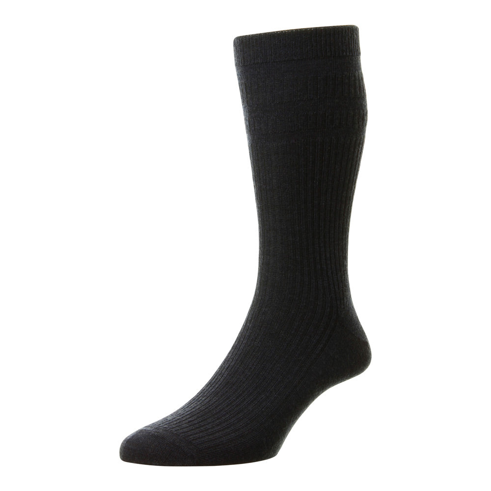 HJ Hall HJ190 Navy Extra Wide Wool Softop Sock