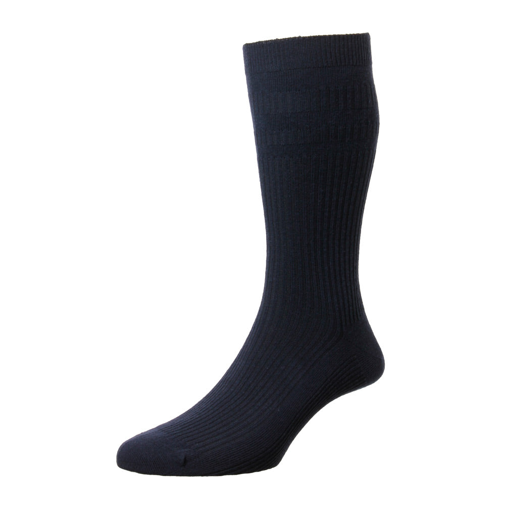 HJ Hall HJ91 Plain Navy Cotton Softop Sock