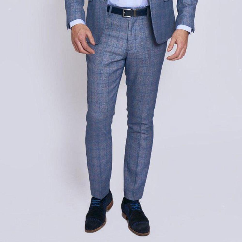Marc Darcy Harry Blue Tweed Trouser