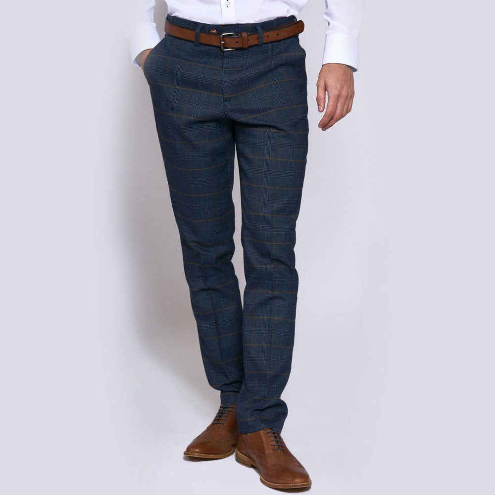 Marc Darcy Jenson Marine Navy Check Trouser