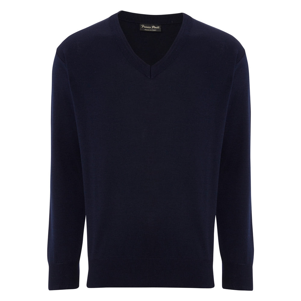 Franco Ponti Navy V-Neck Pullover