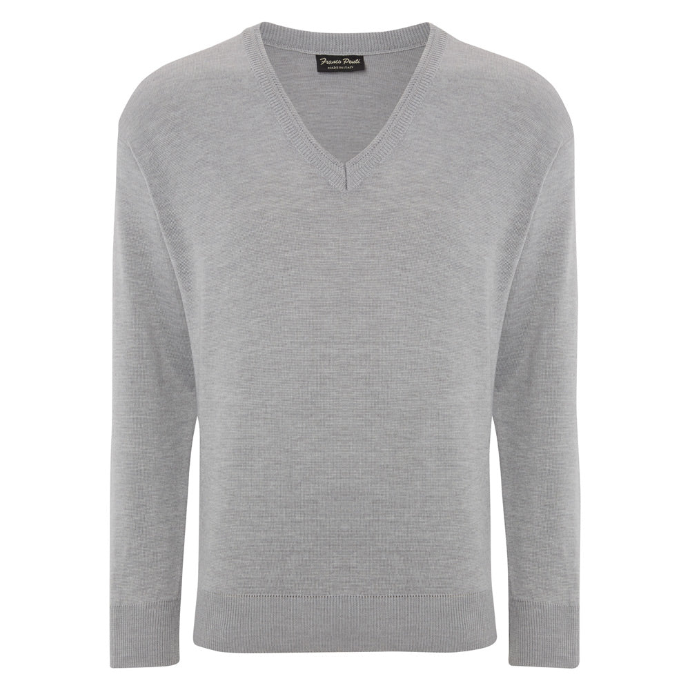 Franco Ponti Silver V-Neck Pullover
