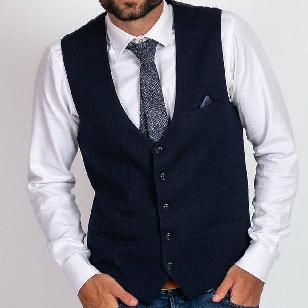 Marc Darcy Kelly Single Breasted Navy Waistcoat
