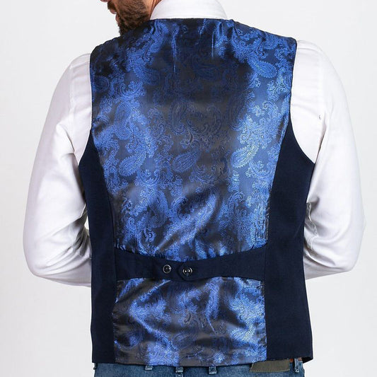 Marc Darcy Kelly Single Breated Waistcoat Navy