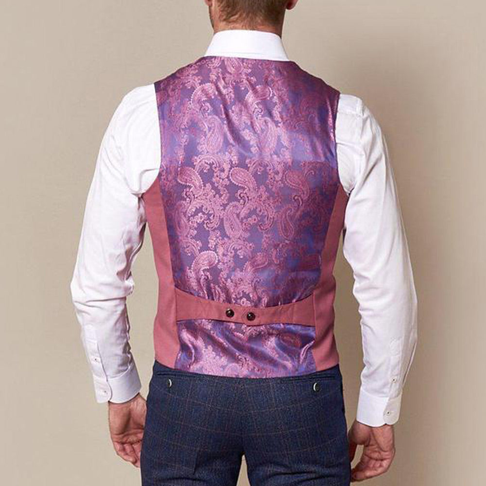 Marc Darcy Kelly Single Breated Waistcoat Pink