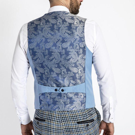 Marc Darcy Kelly Single Breated Waistcoat Sky