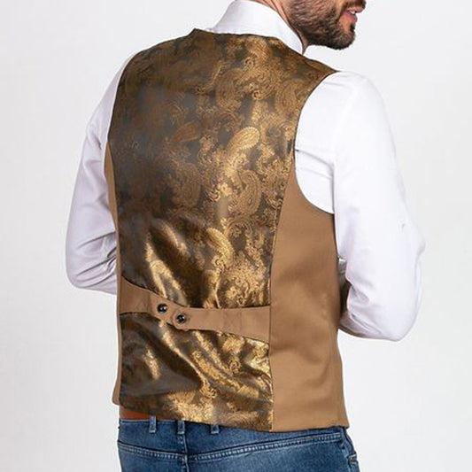 Marc Darcy Kelly Single Breasted Tan Waistcoat