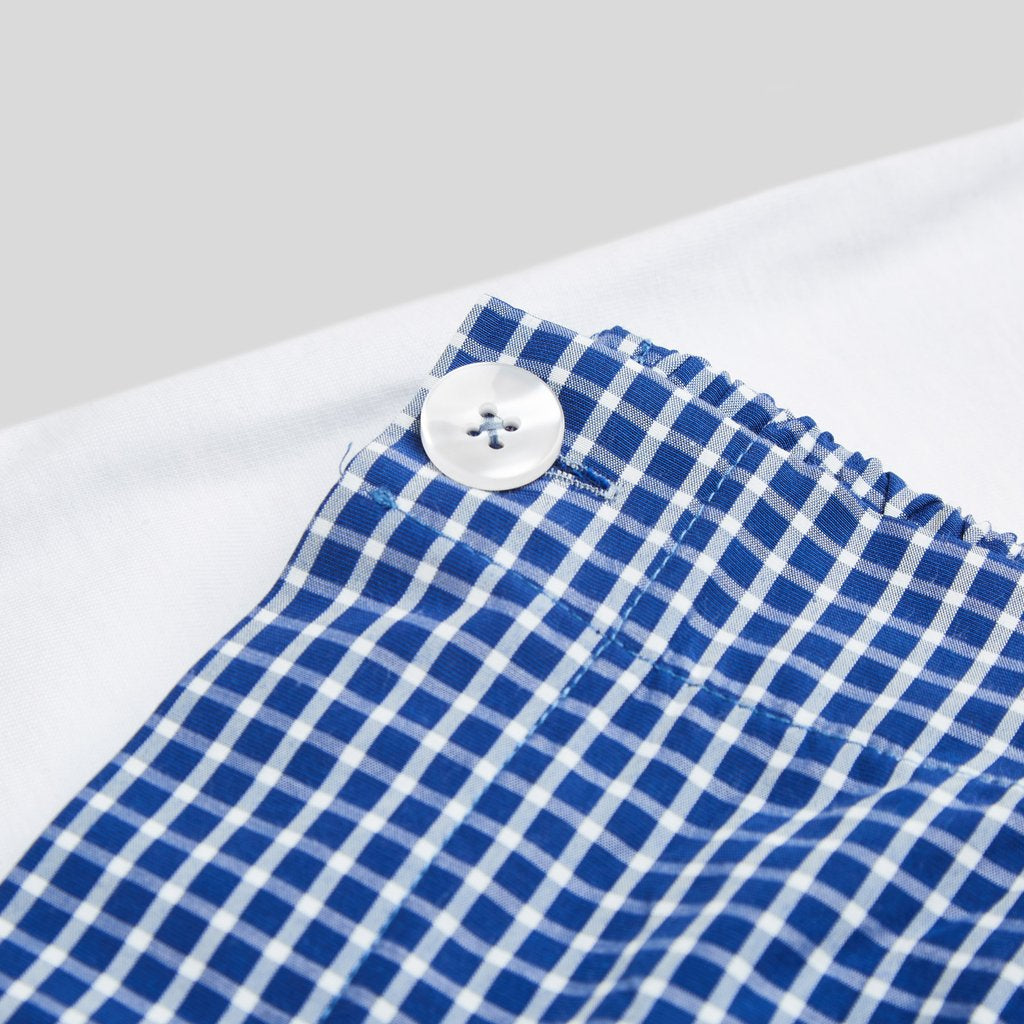 Rael Brook Standard Fit Blue and White Check Loungewear Short Set