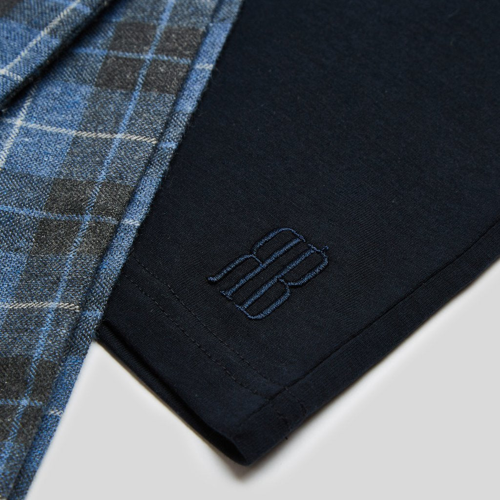 Rael Brook Standard Fit Blue Check Brushed Cotton Loungewear Set