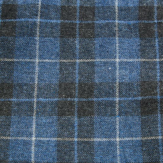 Rael Brook Standard Fit Blue Check Brushed Cotton Loungewear Set