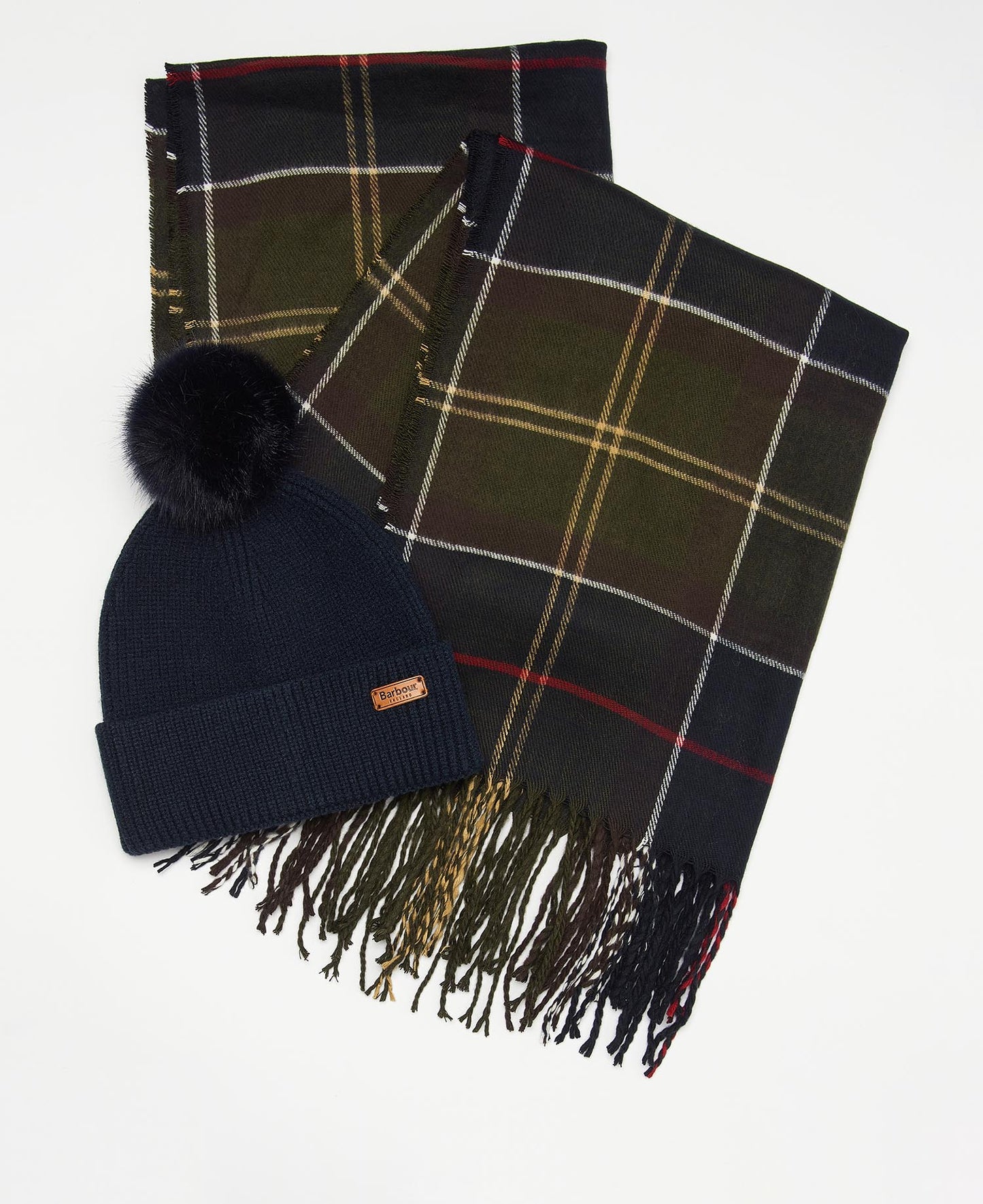 Barbour Ladies Dover Beanie & Hailes Scarf Gift Set