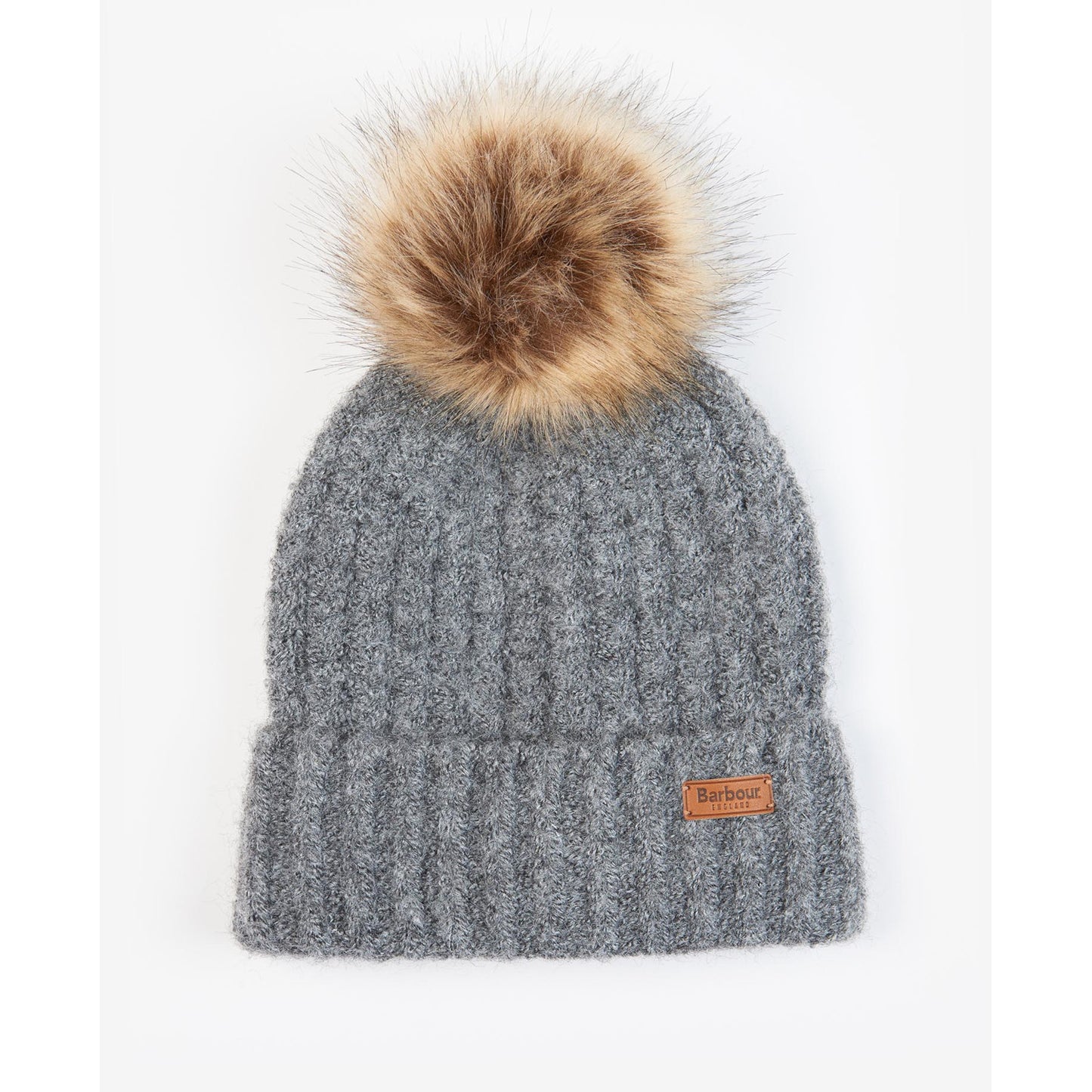 Barbour Saltburn Beanie & Tartan Scarf Set Grey Rose