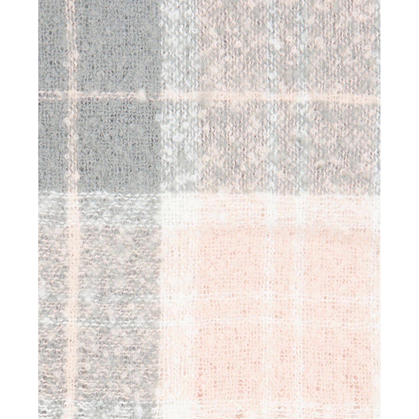 Barbour Saltburn Beanie & Tartan Scarf Set Grey Rose