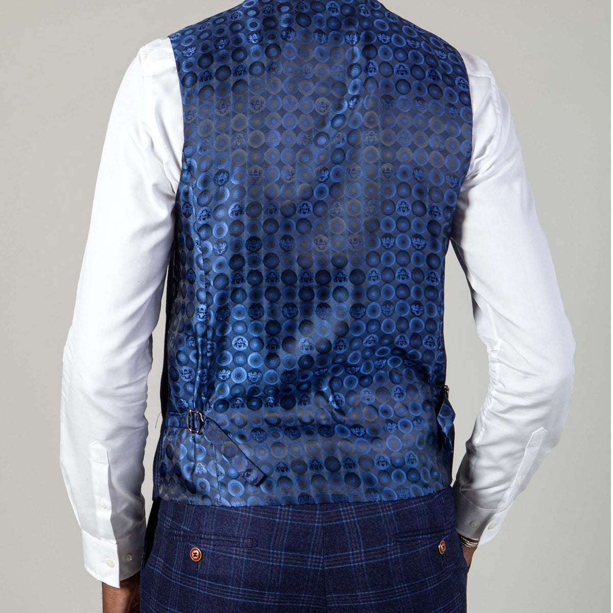 Marc Darcy Chigwell Navy Tweed Waistcoat