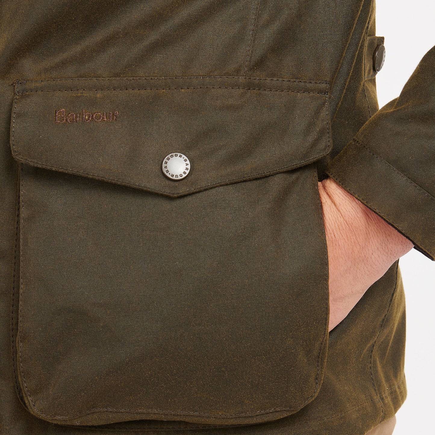 Barbour Ogston Olive Green Wax Jacket