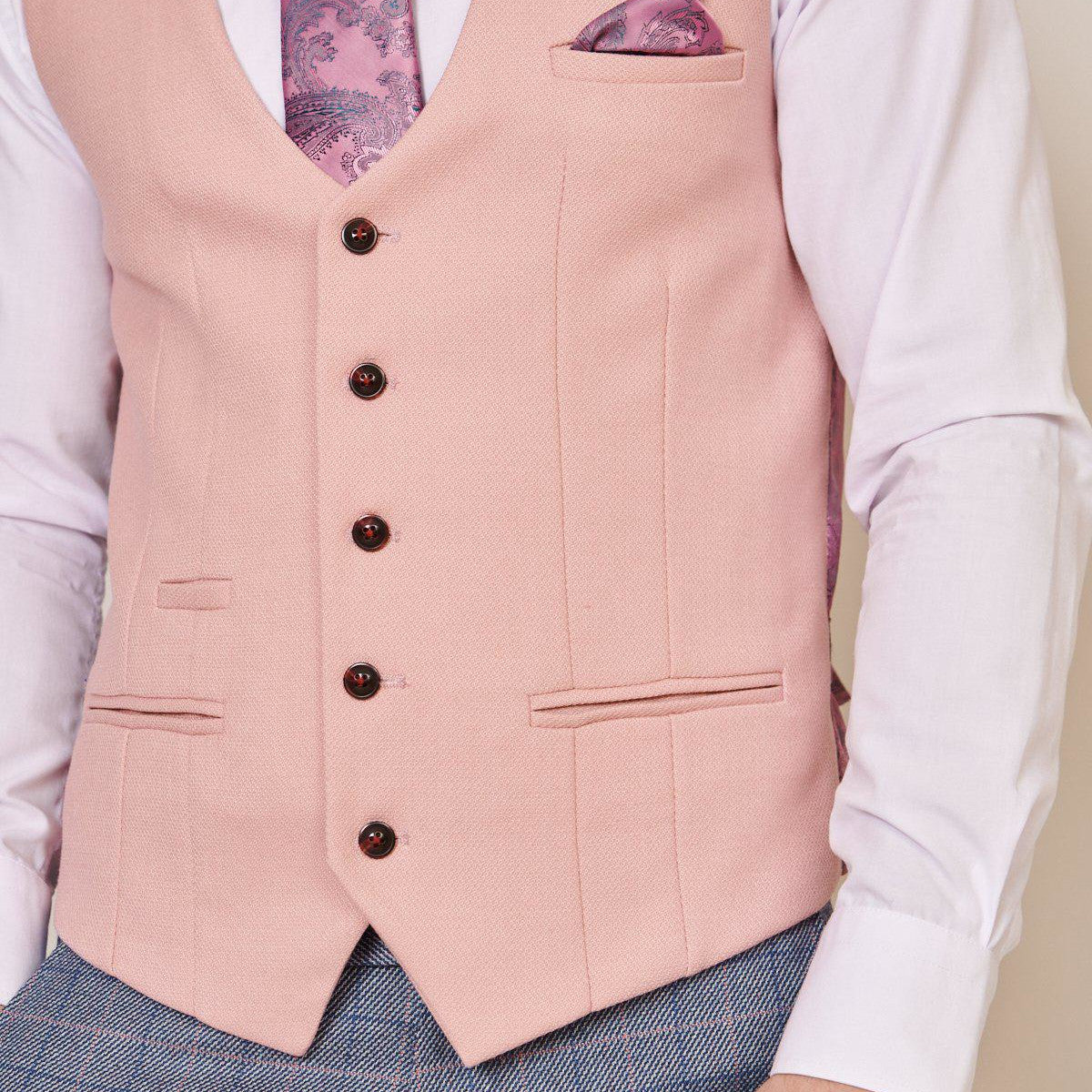 Marc Darcy Kelvin Pink Waistcoat