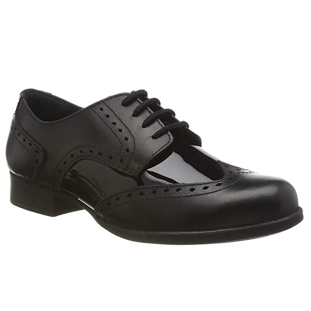 Girls Term Meghan Patent Black School Shoes
