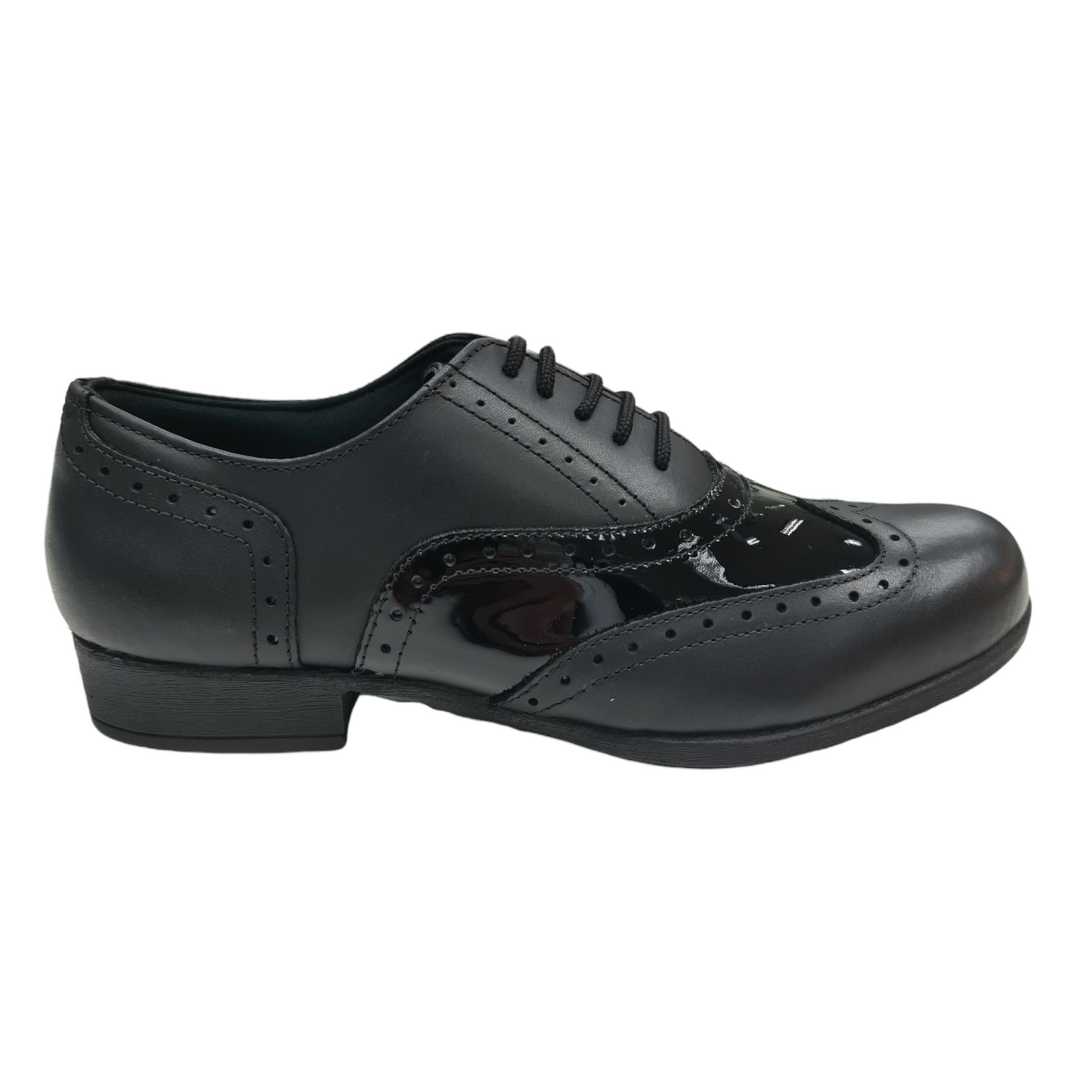 Girls Term Bella Black Patent Shoe