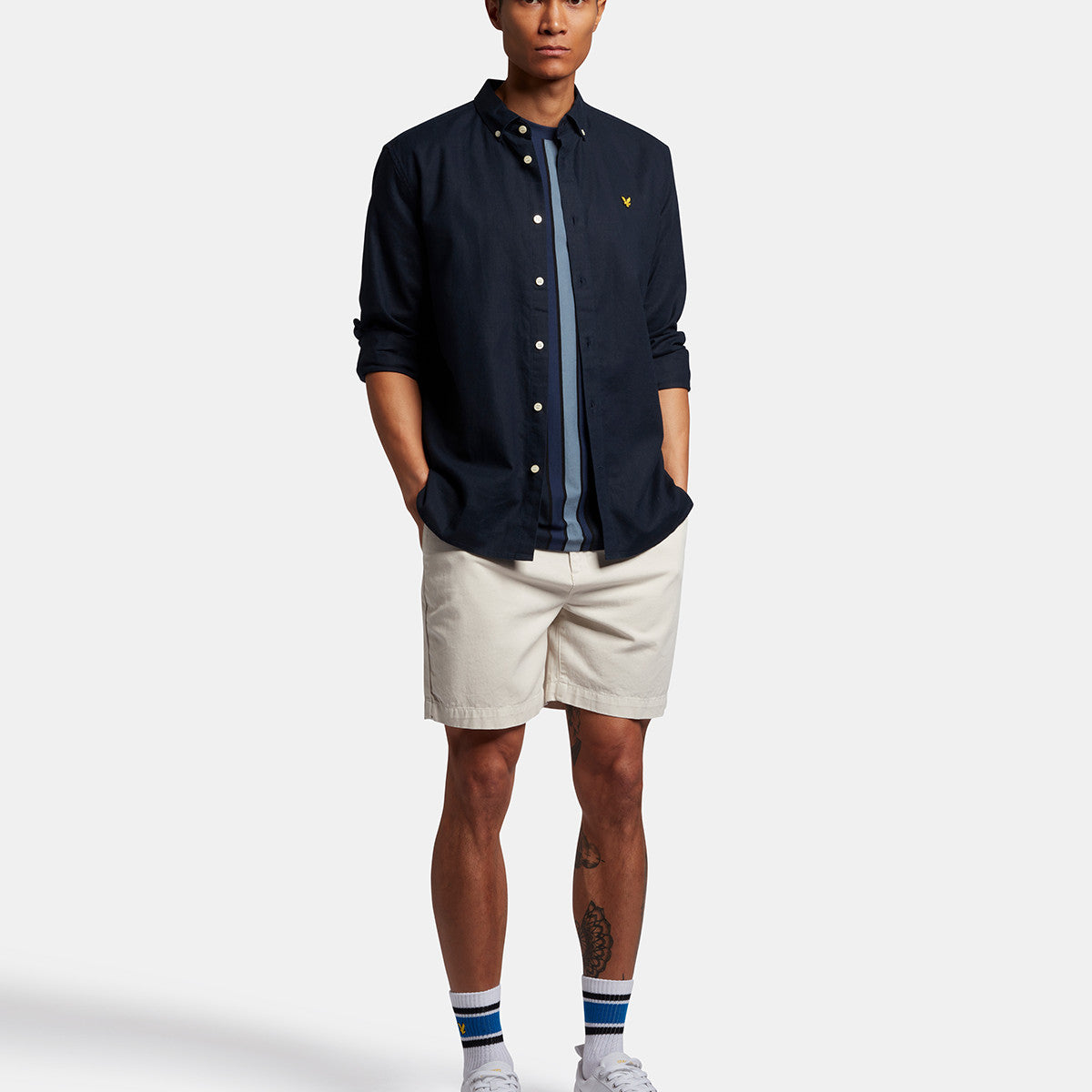 Lyle & Scott Sh1605V W583 Light Mist Washed Chino Shorts