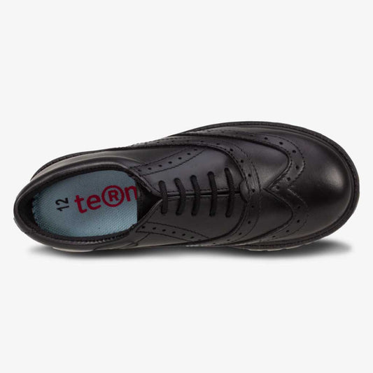 Girls Term Sophia Black Brogue School Shoes