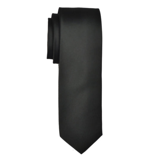 Black Satin Slim Tie