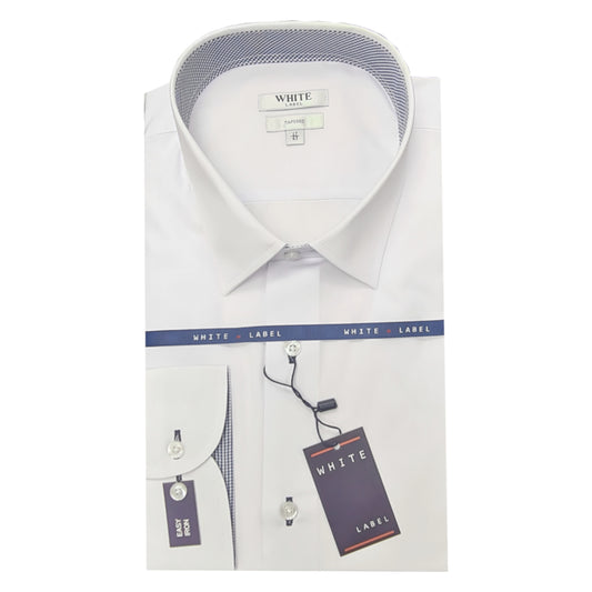 White Label 5076 Tapered Fit White Shirt