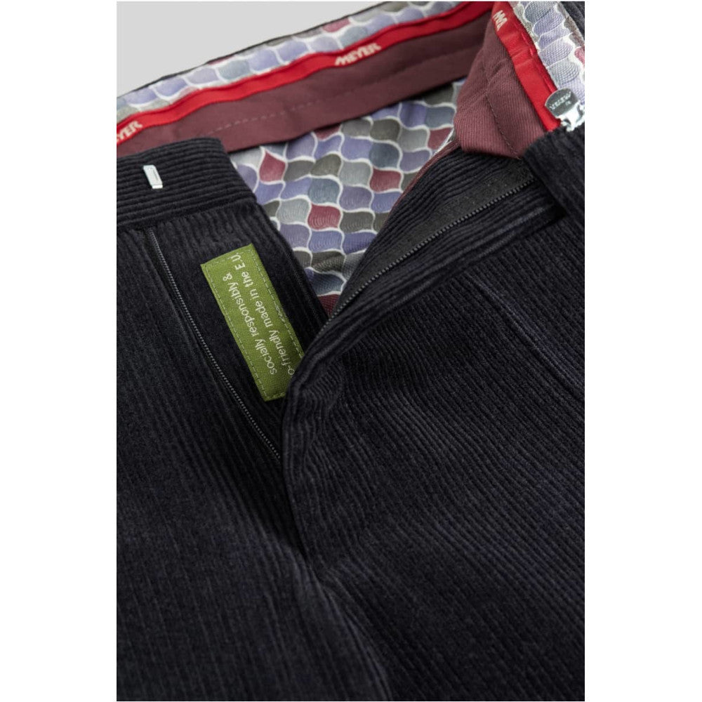 Meyer 390 18 Navy Wool Cord Trousers