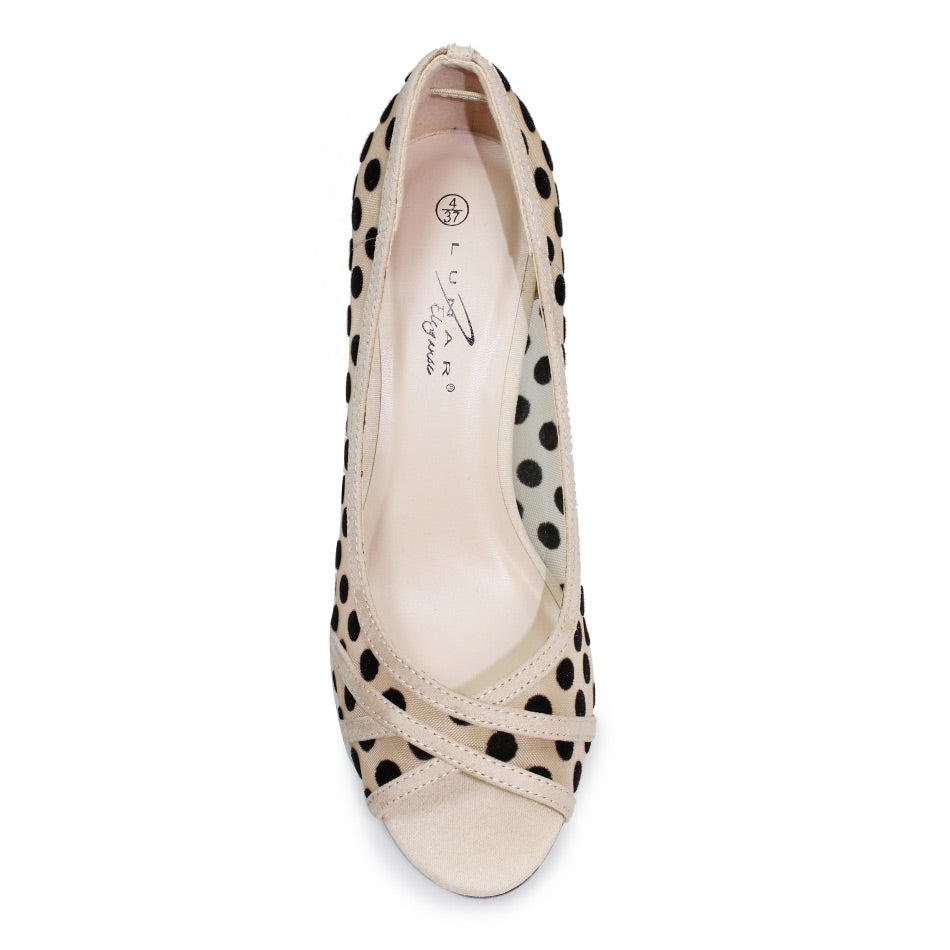 Lunar Bowen Beige Peep Toe Shoes