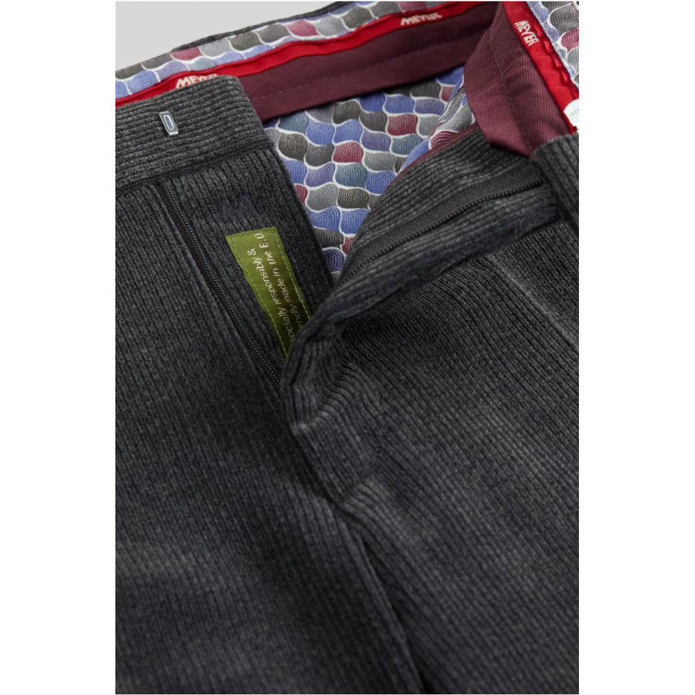 Meyer 390 07 Grey Wool Cord Trousers