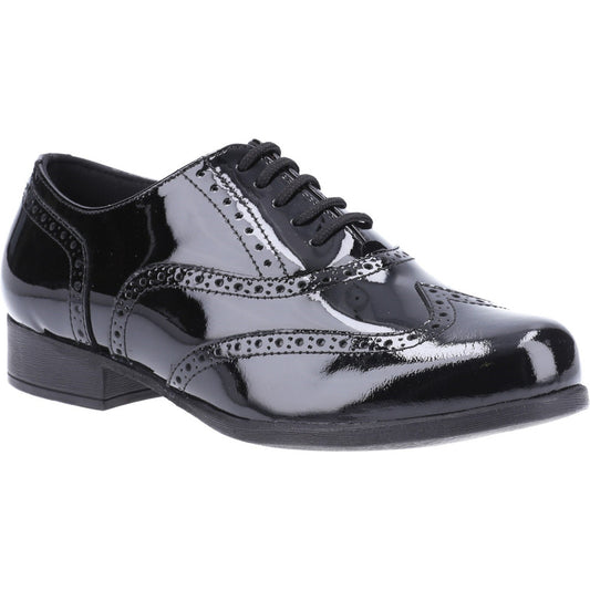 Hush Puppies Kada Patent Black School Shoes