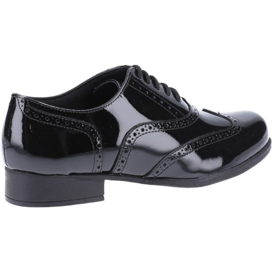 Hush Puppies Kada Patent Black School Shoes