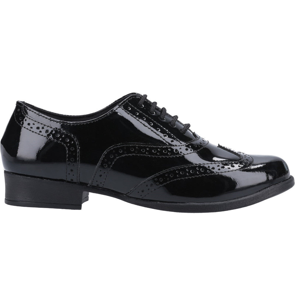 Hush Puppies Kada Patent Black School Shoes