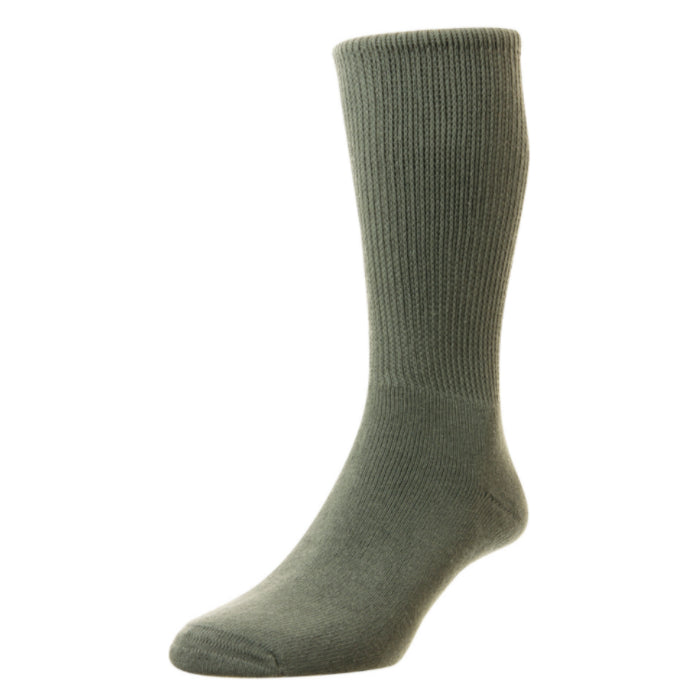 HJ Hall HJ1351 Diabetic Olive Cotton Size 9-11 Sock